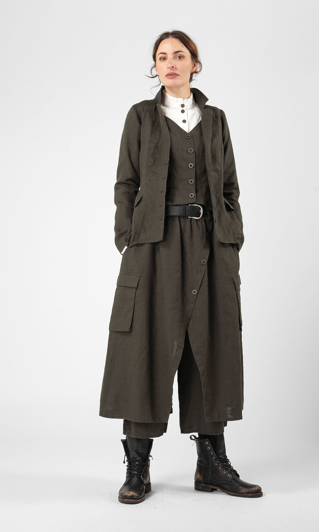 Linnekavaj i klassisk insvängd och fodrad modell