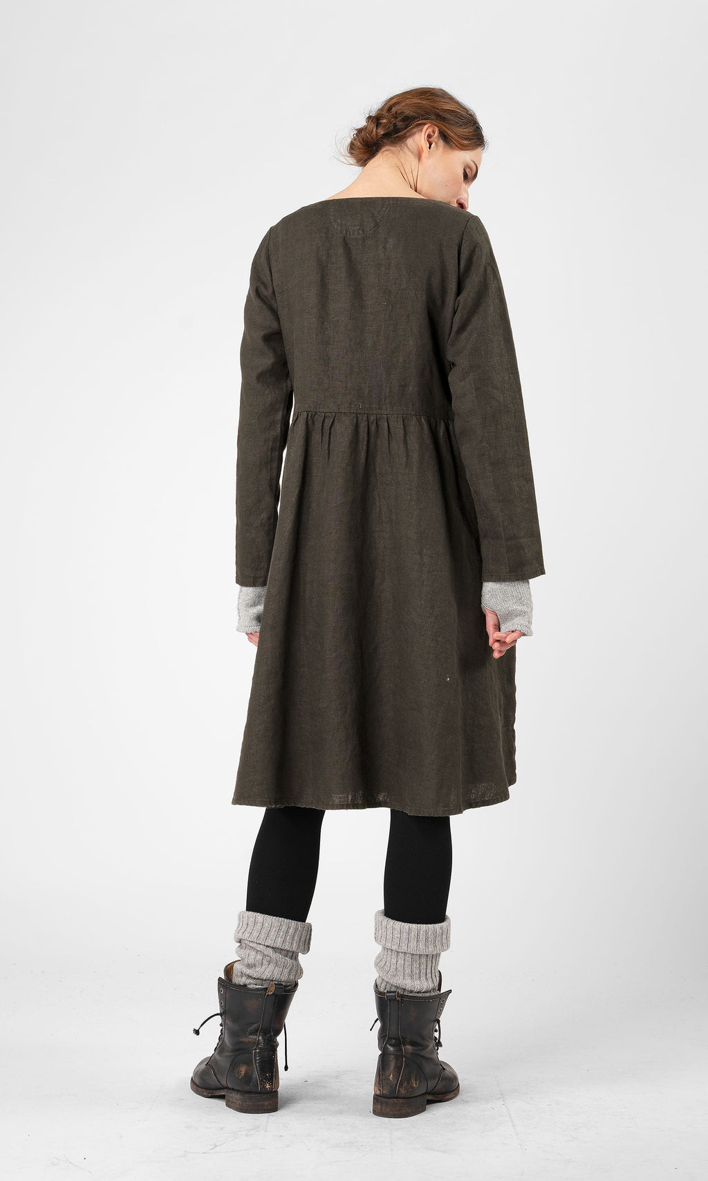 Linneklänning med dragkedja